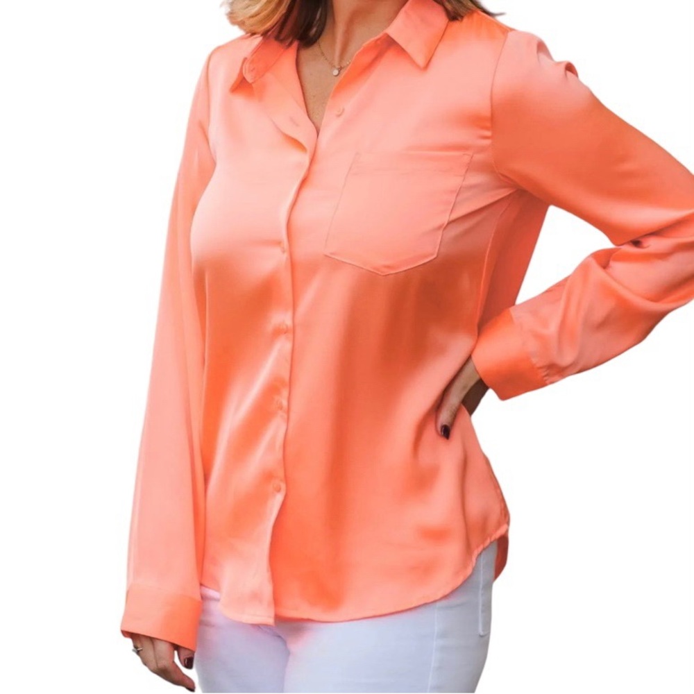 Vici Collection Neon Peach/Orange Blouse